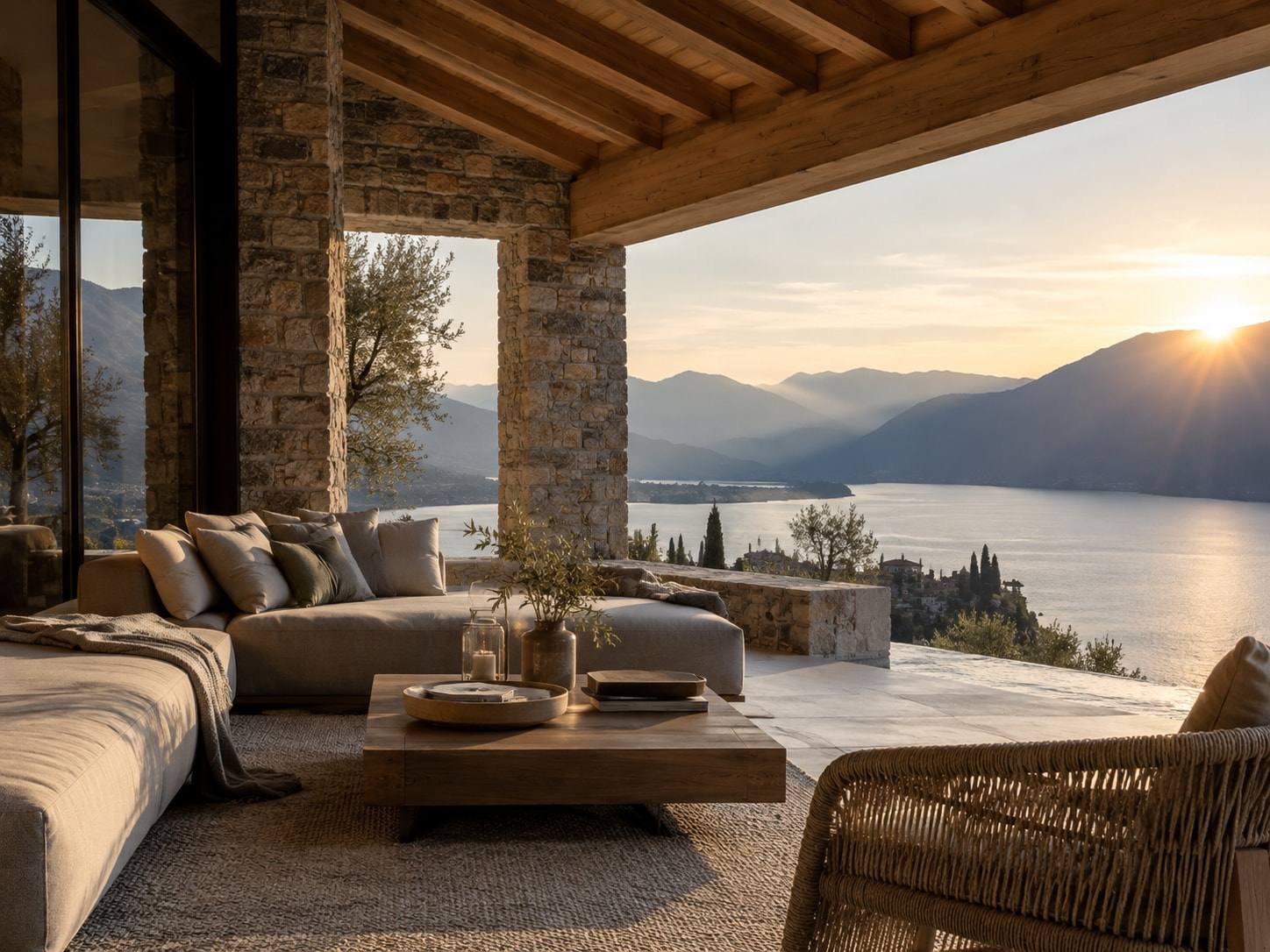 Terrasse mit Blick auf den See
